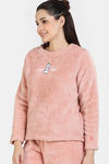 Zivame Fancy Fur Knit Poly Winterwear Sweatshirt - Dusty Pink — thumbnail 3
